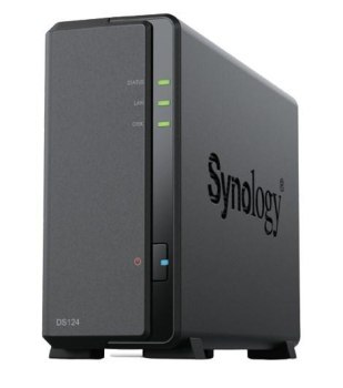 Synology DS124 | 1-zatokowy serwer NAS, ARM, 1GB RAM, 1GbE RJ-45, Tower