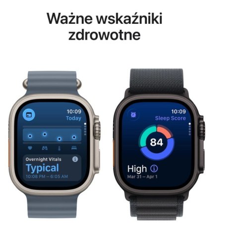 Apple Watch Ultra 3 GPS + Cellular, koperta 49 mm z tytanu w kolorze czarnym, bransoleta mediolańska z tytanu w kolorze czarnym - rozm