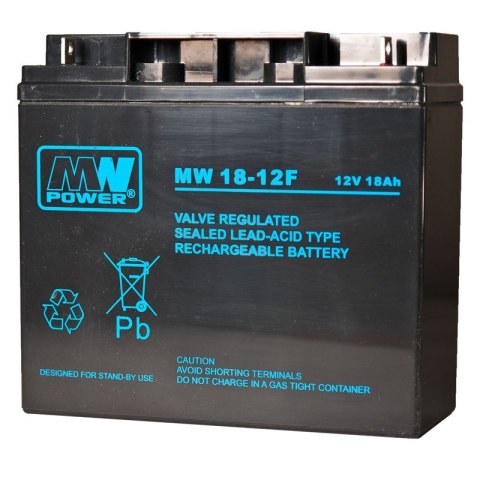 Akumulator MPL MW POWER MW 18-12 kwasowo-ołowiowy AGM bezobsługowy 12 V 18 Ah Czarny