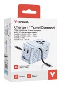 Uniwersalny adapter podróżny Verbatim Charge 'N' Travel 70W 2C niebieski