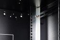 Szafa sieciowa wisząca DYNAmic 19" 9U rack 600x450, drzwi szyba, czarny, niedzielona, złożona, 60kg