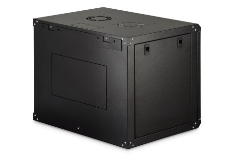 Szafa sieciowa wisząca DYNAmic 19" 9U rack 600x450, drzwi szyba, czarny, niedzielona, złożona, 60kg