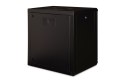 Szafa sieciowa wisząca Unique 19" 12U rack 600x450, drzwi szyba, czarny, niedzielona, złożona, 100kg