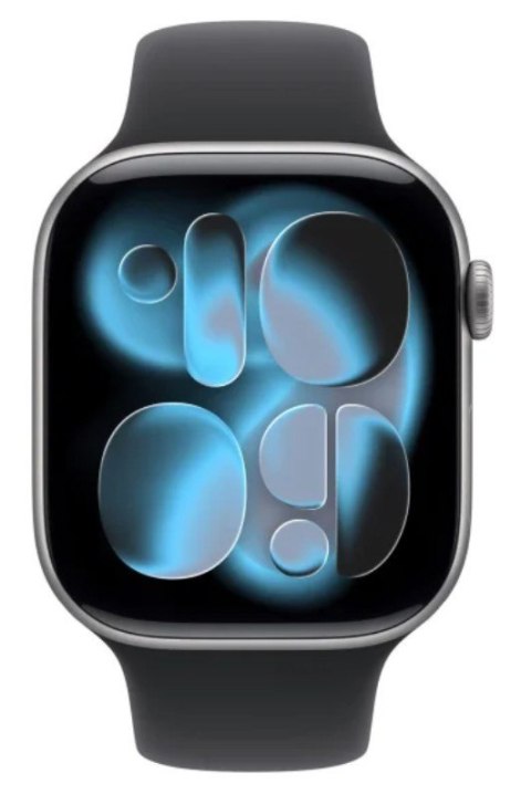 Apple Watch Series 11 GPS+Cellular koperta 42 mm z aluminium w kolorze gwiezdnej szarości, pasek sportowy w kolorze czarnym - rozmiar 