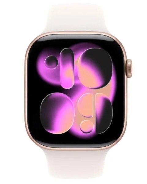 Apple Watch Series 11 GPS+Cellular, koperta 42 mm z aluminium w kolorze różowego złota, pasek sportowy w kolorze łagodnego różu - rozm