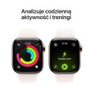 Apple Watch Series 11 GPS + Cellular koperta 42 mm z tytanu w kolorze złotym, pasek sportowy w kolorze łagodnego różu - rozmiar M/L