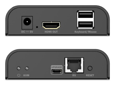 Przedłużacz (extender) po skrętce kat.6 HDMI 4K/60Hz z KVM USB 2.0 przez IP 1G lub do 120m/200m - dodatkowy odbiornik do DS-5535