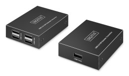 Przedłużacz (extender) po skrętce kat.6 USB 2.0 do 150m, 4x USB-A do 480 Mbps, 1x RJ45 (Gigabit Ethernet) - zestaw (odbiornik/na