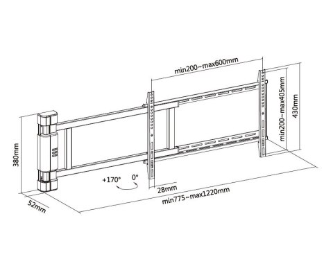 Wyposaż się w uchwyt ścienny 32"-75" / silnik 1TFT. 2Joints 50Kg sw lite Sprzedaż detaliczna