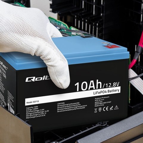 Qoltec Akumulator LiFePO4 litowo-żelazowo-fosforanowy | 12.8V | 10Ah | 128Wh | BMS
