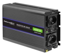 Qoltec Przetwornica napięcia Monolith 4000 MS Wave | 12V na 230V | 2000/4000W | USB