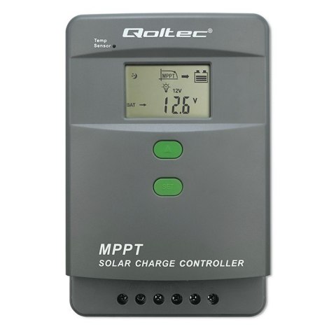 Qoltec Solarny regulator ładowania MPPT z czujnikiem temperatury 50A | 12V/24V | LCD | Bluetooth | APP | GEL | LiFePO4