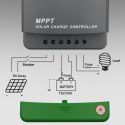 Qoltec Solarny regulator ładowania MPPT z czujnikiem temperatury 60A | 12V/24V | LCD | Bluetooth | APP | GEL | LiFePO4