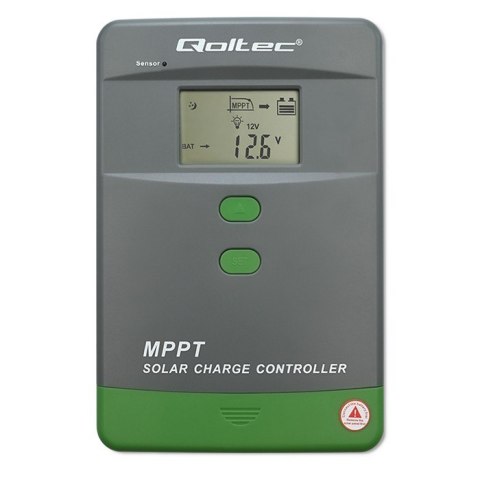 Qoltec Solarny regulator ładowania MPPT z czujnikiem temperatury 60A | 12V/24V | LCD | Bluetooth | APP | GEL | LiFePO4
