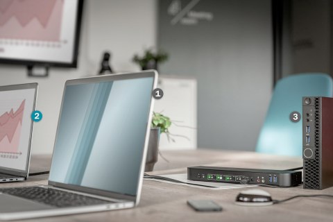 Digitus Przełącznik KVM, 4-portowy, 4K 60 Hz, 4 x DP in, 1 x DP/HDMI out