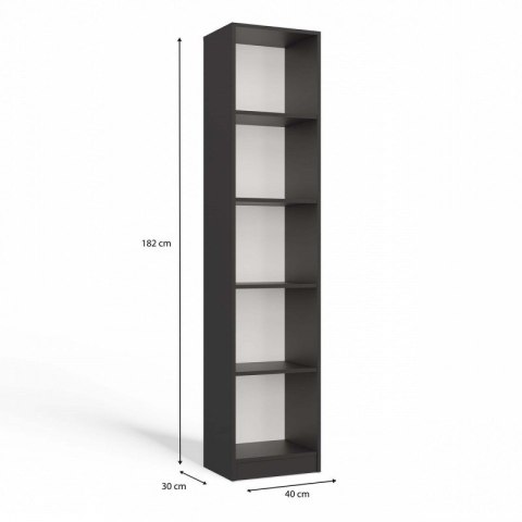 REGAŁ NA KSIĄŻKI 40 CM ANTRACYT