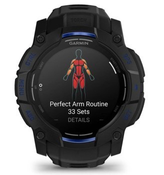 Garmin Instinct 3 AMOLED 50mm czarny z paskiem w kolorze black / bolt blue