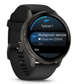 Garmin Venu 4 45mm Slate z silikonowym paskiem w kolorze Black