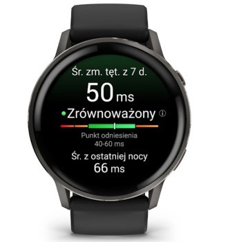 Garmin Venu 4 45mm Slate z silikonowym paskiem w kolorze Black