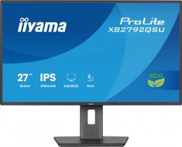 IIYAMA Monitor 27 cali XB2792QSU-B1 IPS,QHD, HAS (150) PIVOT, 120Hz,HDMI,DP, 350cd,1500:1, cienkie ramki, 2xUSB 3.2, ErP