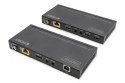 Extender HDBaseT KVM Zestaw, 150 m, 4K/60Hz, USB 2.0, PoC, IR, czarny