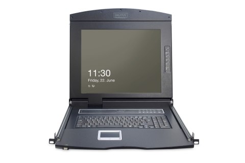 Konsola modularna KVM 17'' LCD TFT, 1 port VGA, touchpad, klawiatura GE, czarny