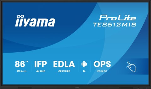Monitor IIYAMA 217.4cm(86") TE8612MIS-B4AG 16:9 M-Touch HDMI+2xUSB-C