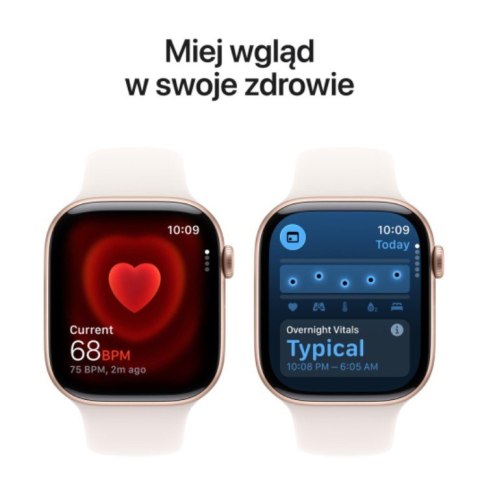 Apple Watch Series 11 GPS+Cellular, koperta 46 mm z aluminium w kolorze różowego złota, pasek sportowy w kolorze łagodnego różu - rozm