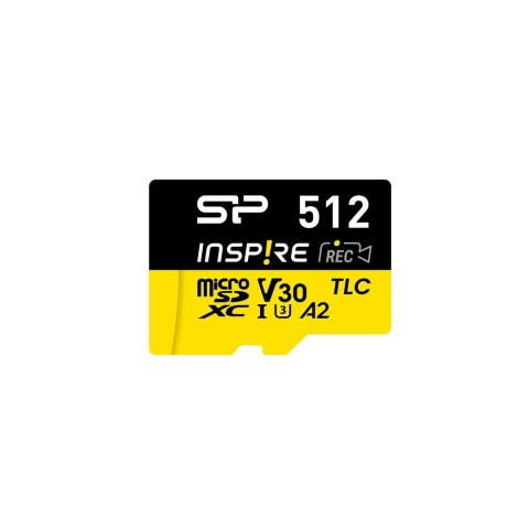 Karta pamięci Silicon Power Inspire 512 GB MicroSDXC V30 UHS-I U3 A2 4K + adapter (SP512GBSTXLA2V1NSP)