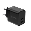 CRONG Ultra Compact GaN Ładowarka sieciowa 2x USB-C 35W PD 3.0 z PPS Czarna