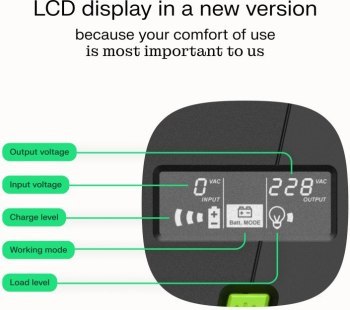 GREEN CELL UPS POWERPROOF 700W/1000VA CZYSTA SINUSOIDA