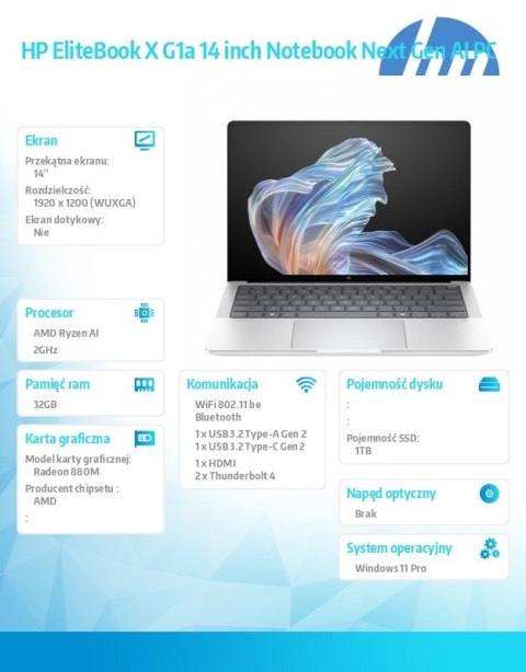 HP Inc. Notebook EliteBook X G1a AI7P360 1TB/32GB/W11P/14.0 B9ZX1ET