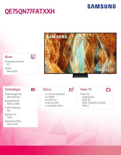 Samsung Telewizor Neo QLED 4K 75 cali QE75QN77FATXXH
