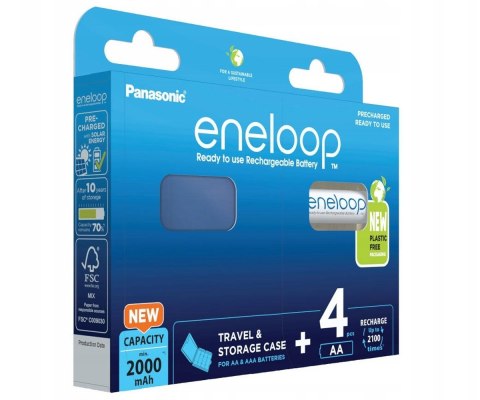 PANASONIC ENELOOP AA 2000mAh 4 szt + CASE