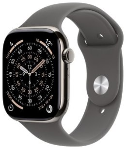 Apple Watch Series 11 GPS + Cellular 46mm Natural Titanium Case | Stone Grey Sport Band - S/M