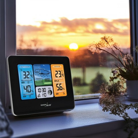 GreenBlue Stacja pogodowa kolorowa WiFi bezprzewodowa GB522 DCF Fazy księżyca