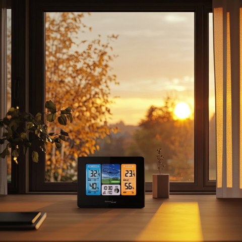 GreenBlue Stacja pogodowa kolorowa WiFi bezprzewodowa GB522 DCF Fazy księżyca