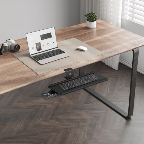 MACLEAN PODBIURKOWY UCHWYT NA KLAWIATURĘ, MAX. OBCIĄŻENIE 5KG, REG. W POZIOMIE I PIONIE, CZARNY MC-108 B