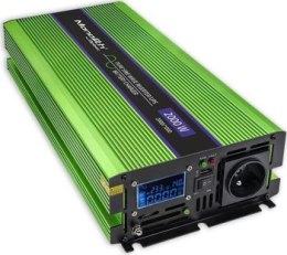 Qoltec Przetwornica napięcia Monolith | ładowanie baterii |UPS |1000W | 2000W |12V na 230V |Czysty Sinus |LCD