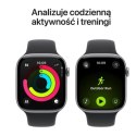 Apple Watch Series 11 GPS+Cellular koperta 46 mm z aluminium w kolorze gwiezdnej szarości, pasek sportowy w kolorze czarnym - rozmiar 