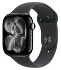 Apple Watch Series 11 GPS + Cellular, koperta 46 mm z tytanu w kolorze naturalnym, pasek sportowy w kolorze górskiej szarości - rozmia