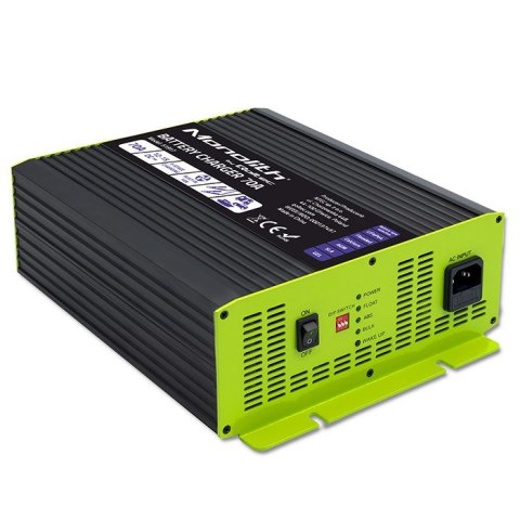 Inteligentna profesjonalna ładowarka Qoltec Monolith 51917 do akumulatorów LiFePO4 AGM GEL SLA | 70A | 12V | Szybkie ładowanie