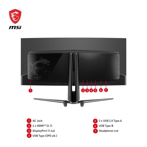 MSI MAG 341CQPDE QD-OLED monitor komputerowy 86,4 cm (34") 3440 x 1440 px UltraWide Quad HD Czarny