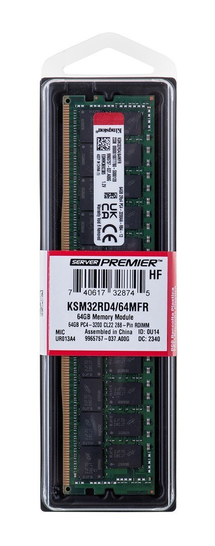 Pamięć KINGSTON (RDIMM/DDR4/64 GB/3200MHz/1.2V/22 CLCL/SINGLE)