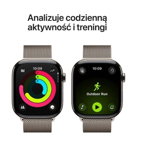 Apple Watch Series 11 GPS + Cellular koperta 46 mm z tytanu w kolorze naturalnym, bransoleta mediolańska w kolorze naturalnym - rozmia