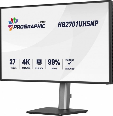 IIYAMA Monitor 27 cali ProGraphic HB2701UHSNP-B1 4K,IPS BLACK 2.0,450cd,VESA USB-c dock(PD:96W),HDMI,DP,DAISY/CHAIN,4xUSB,RJ45,3000:1,s