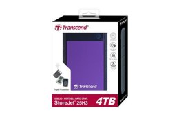 Dysk zewnętrzny HDD TRANSCEND StoreJet 25H3 (4TB /Czarno-fioletowy )