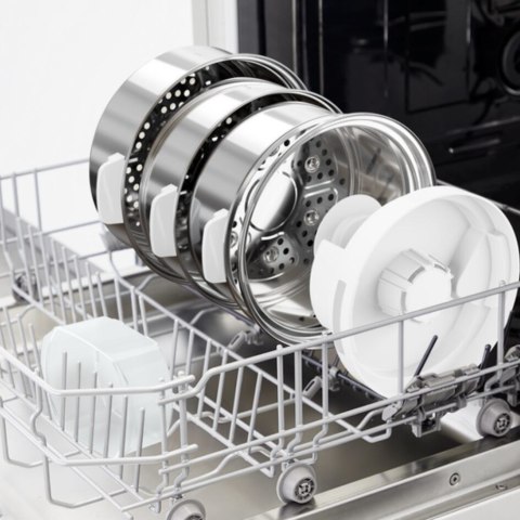 Tefal Convenient Series Deluxe VC502D szybkowar parowy 3 kosze, Blat 900 W Stal nierdzewna, Biały