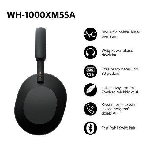 Słuchawki bezprzewodowe SONY WH-1000XM5SA Black