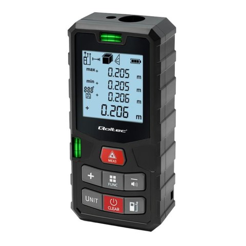 Dalmierz Qoltec laserowy z poziomicą | podświetlany LCD | 120m